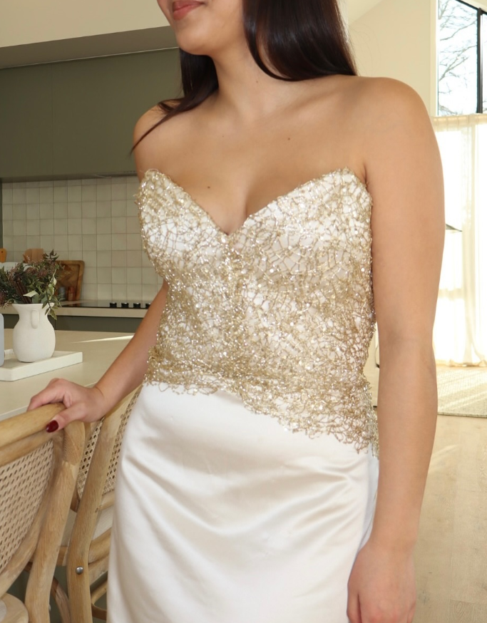 Simple Sheath Sweetheart Neck Lace Satin Prom Dress Evening Dress DP1886