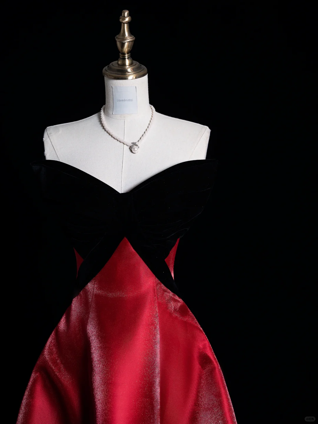 Black Bow A Line Strapless Burgundy Satin Long Prom Dress Graduation Prom Dress DP1968