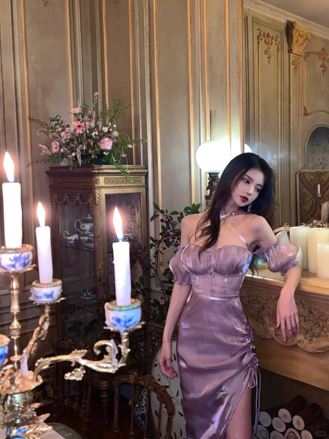 Gentle Purple Sheath Off the Shoulder Satin Homecoming Dress Cocktail Dress DP3137