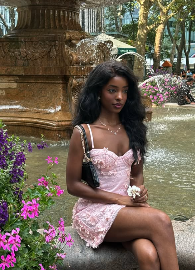 Cute Pink A Line Spaghetti Strap Floral Beaded Tulle Short Homecoming Dress DP4376