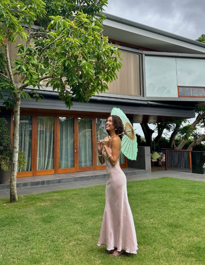 Cute Sheath Spaghetti Strap Pink Satin Long Prom Dress Graduation Prom Dress DP2204