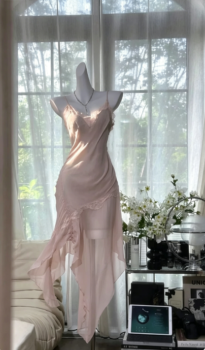 Light Green Sheath Spaghetti Strap Lace Chiffon Short Homecoming Dress Evening Dress DP3809