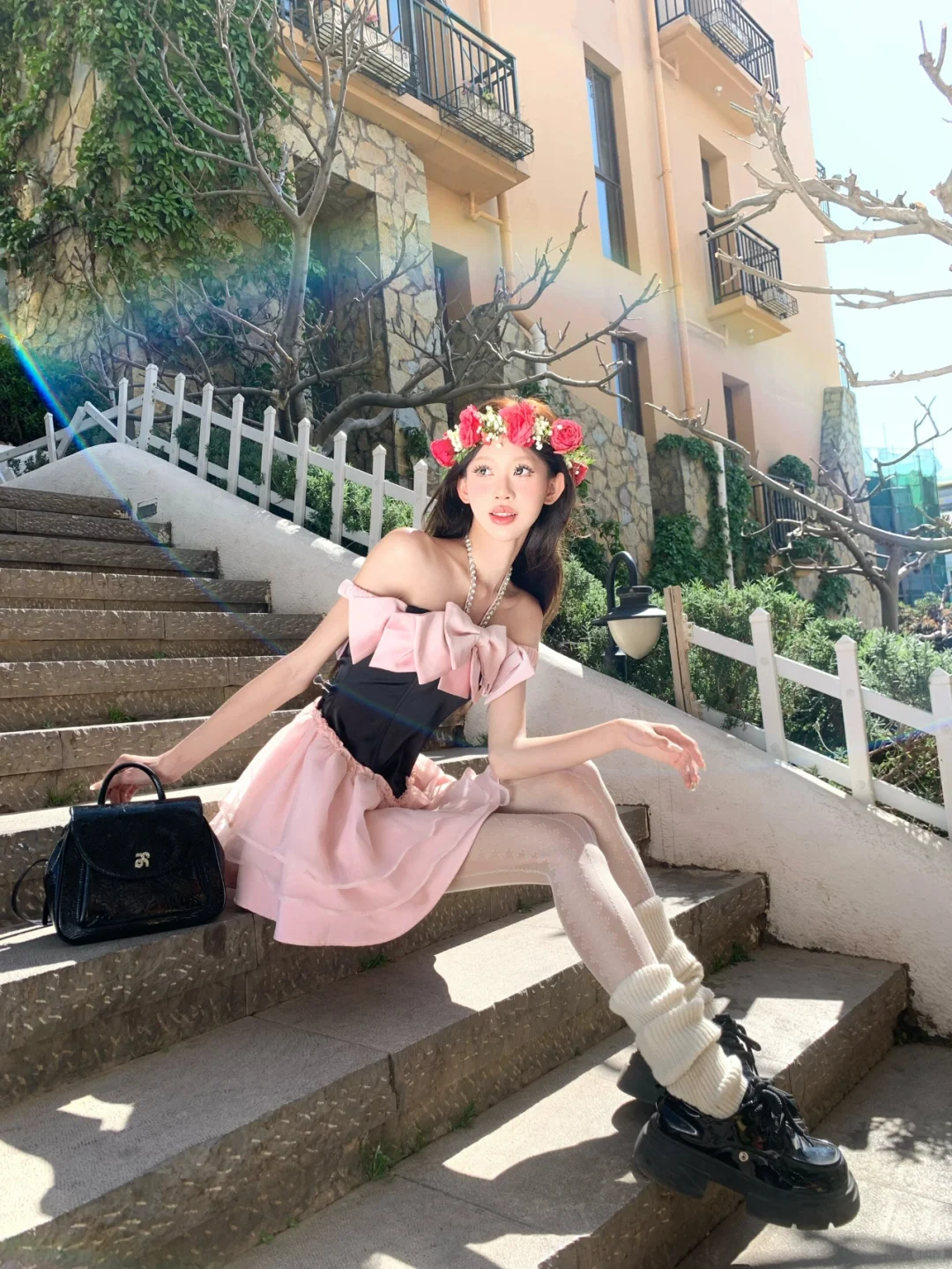 Cute A Line Off the Shoulder Pink Bow Organza Mini Homecoming Dress Birthday Dress DP2606