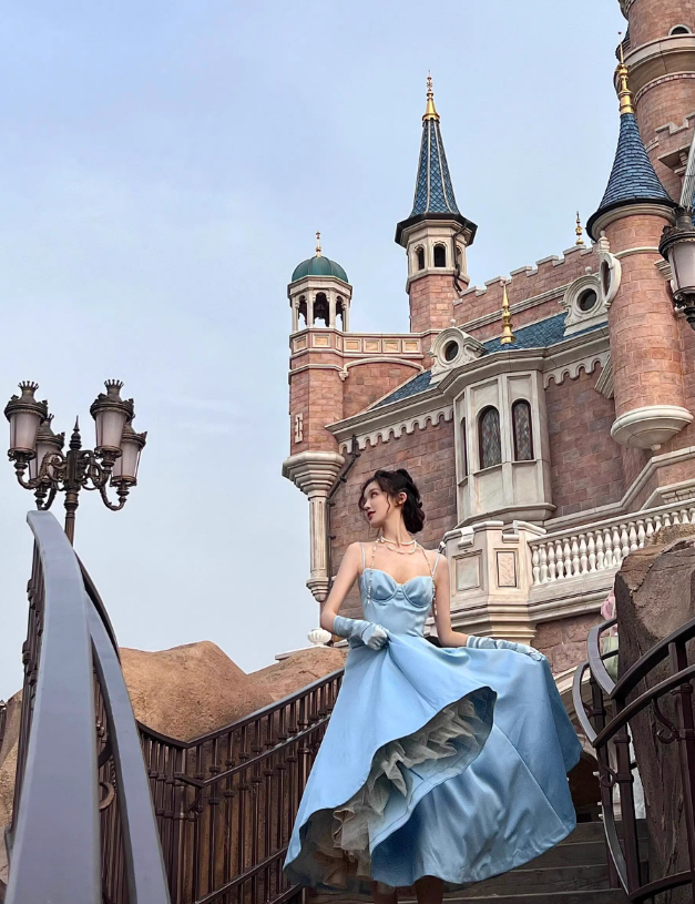 Baby Blue Elegant Simple Satin Party Dress Date Dress Birthday Dress DP2960