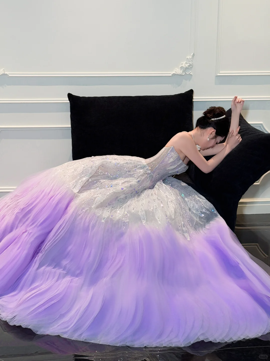 Stunning Ball Strapless Sequin Purple Tulle Long Prom Dress Party Dress DP4291