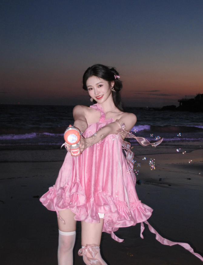 Cute Pink A Line One Shoulder Satin Short Homecoming Dress Vacation Dress DP3647