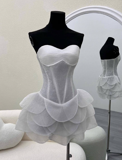 Cute A Line Sweetheart Neck Layered Sequin Short Homecoming Dress DP4395