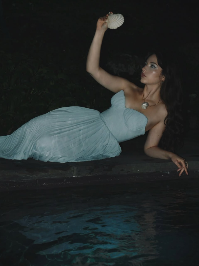 Blue A Line Sweetheart Neck Pleated Satin Prom Dress Formal Dress Wedding Guest Dress DP3390