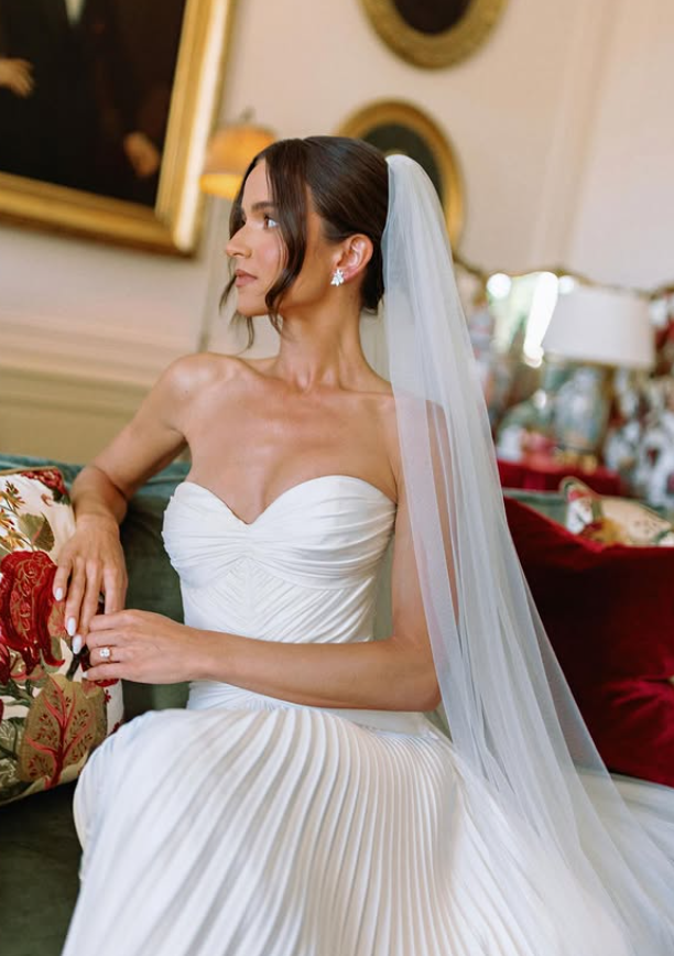 Unique A Line Sweetheart Neck Pleated White Satin Wedding Dresses DP4346