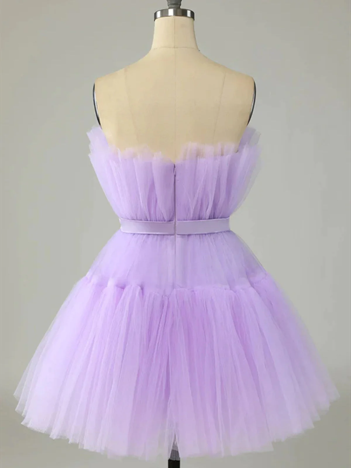 Purple Tulle Short Prom Dress Homecoming Dress DP436