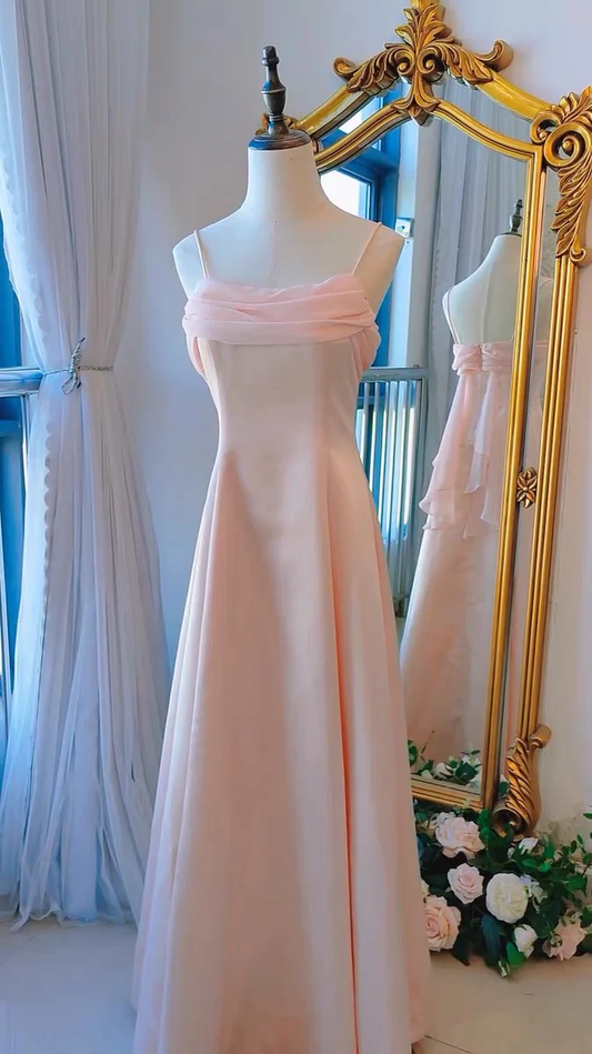 Pink A Line Long Prom Dress Formal Party Dress DP236