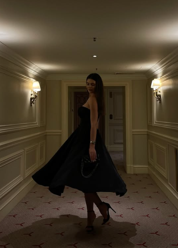 Simple Black A Line Sweetheart Neck Satin Prom Dress Evening Dress DP6032