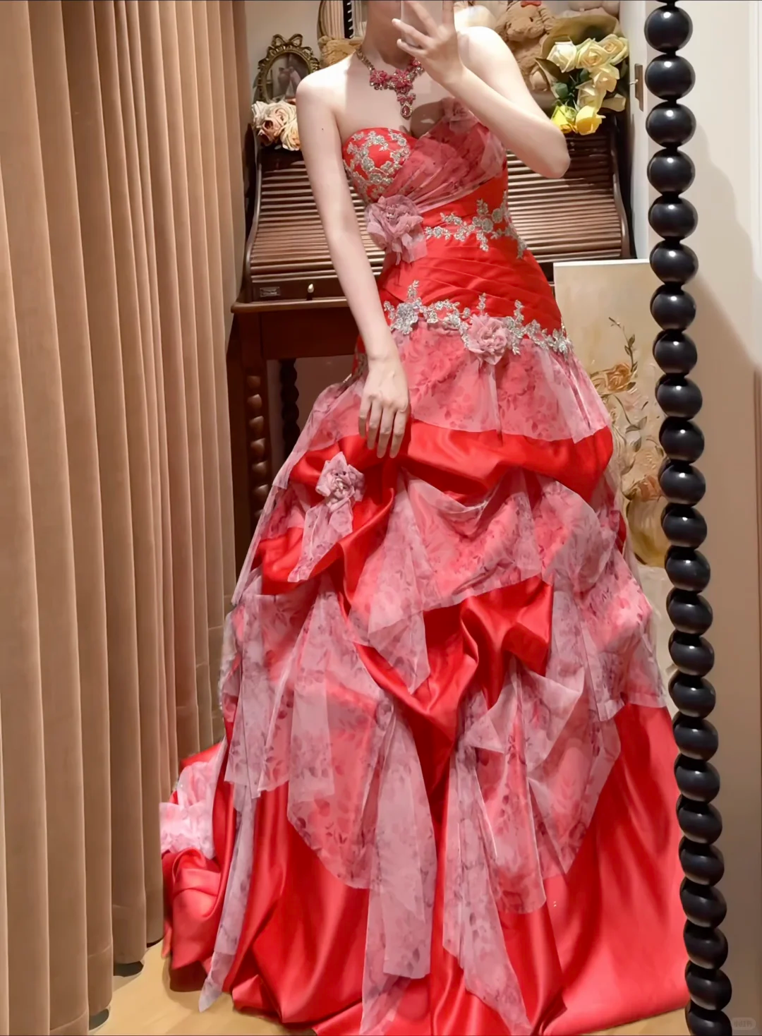 Glamorous A Line Sweetheart Neck Appliques Satin Tulle Prom Dress Evening Dress DP8251