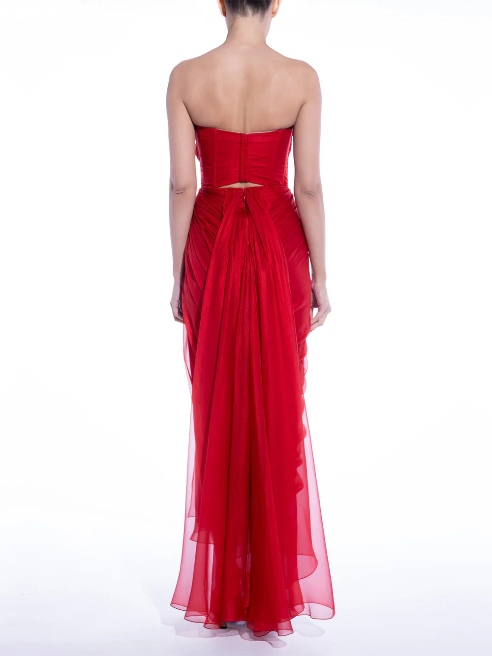 Stunning A Line Strapless Green Chiffon Long Party Dress Evening Dress DP2361