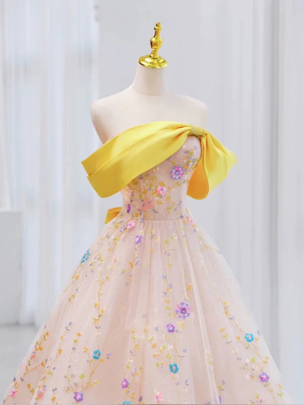 Cute A Line Off the Shoulder Flowers Satin Short Homecoming Dress DP1243