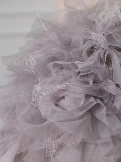Mermaid Strapless Tulle Long Prom Dresses Party Gown Evening Dress DP1252
