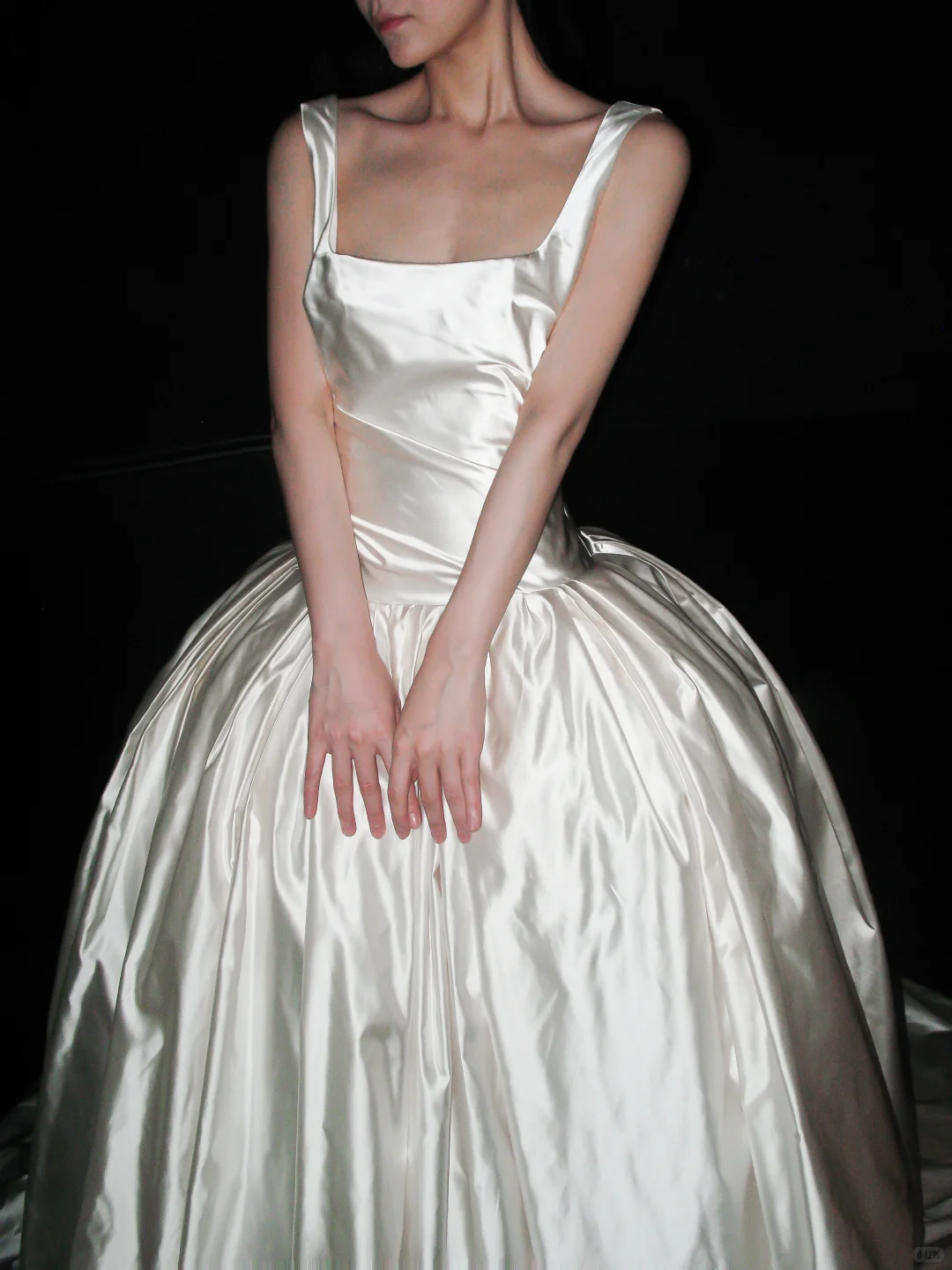 High-class Elegant A Line Silky Satin Backless Long Sweep Wedding Dress DP5206
