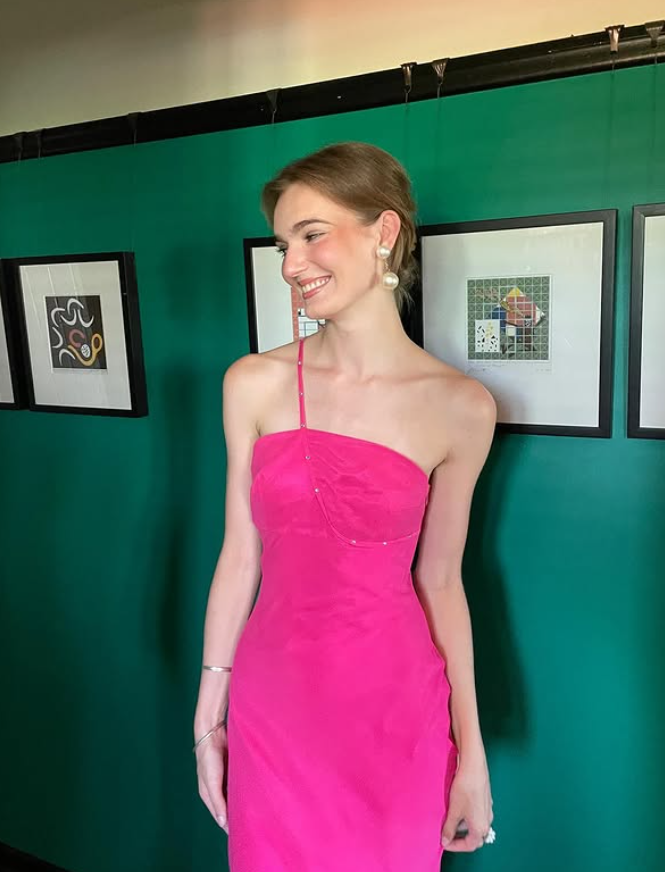 Sexy Barbie Pink Sheath One Shoulder Satin Prom Dress Evening Dress DP5505