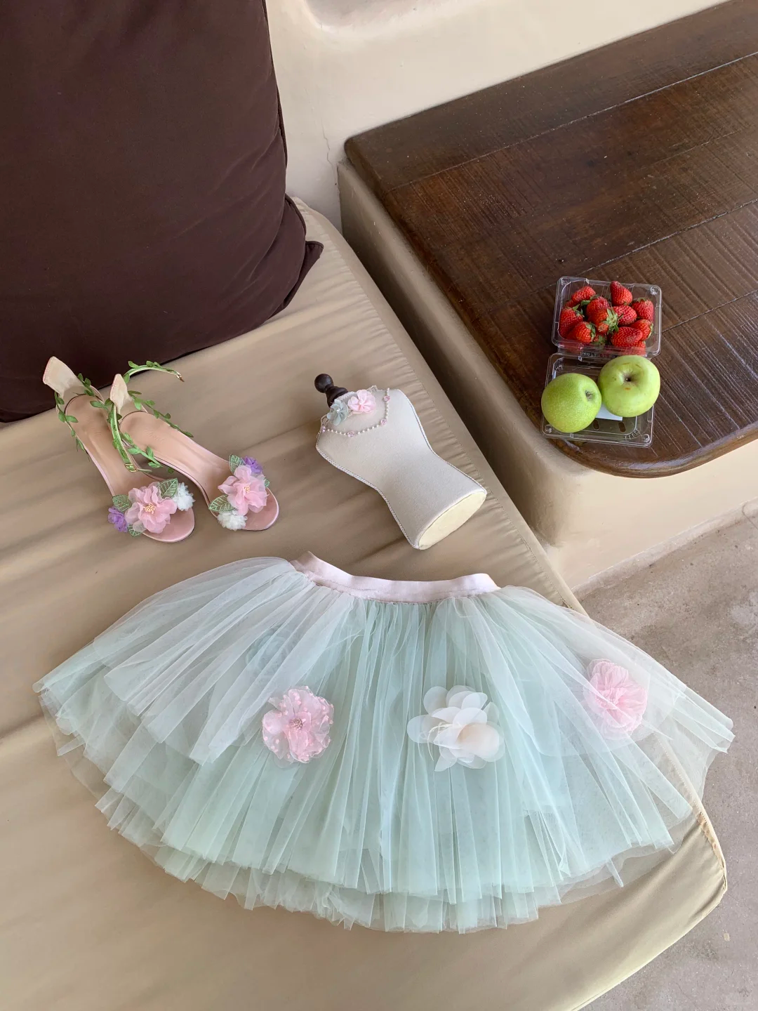 Sweety A Line Strapless Floral Tulle Short Prom Dress Homecoming Dress DP6392