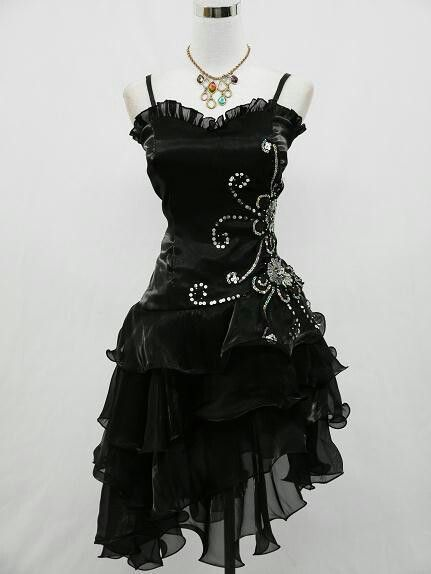 Beautiful Black Chiffon Layered Beaded Short Prom Dress Homecoming Dress Party Dress DP301