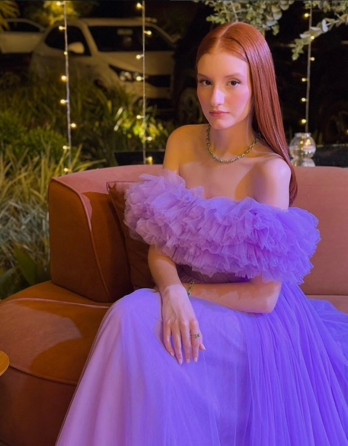 Flowy Purple A Line Off the Shoulder Tulle Long Prom Dress Evening Dress DP6230