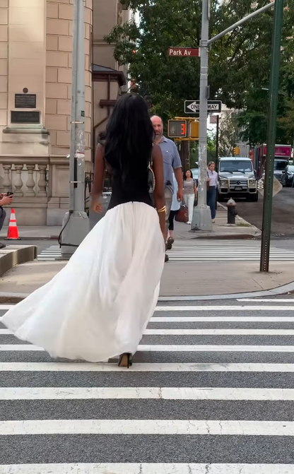 Classic Black-white A Line V Neck Satin Chiffon Prom Dress Outfits DP4377