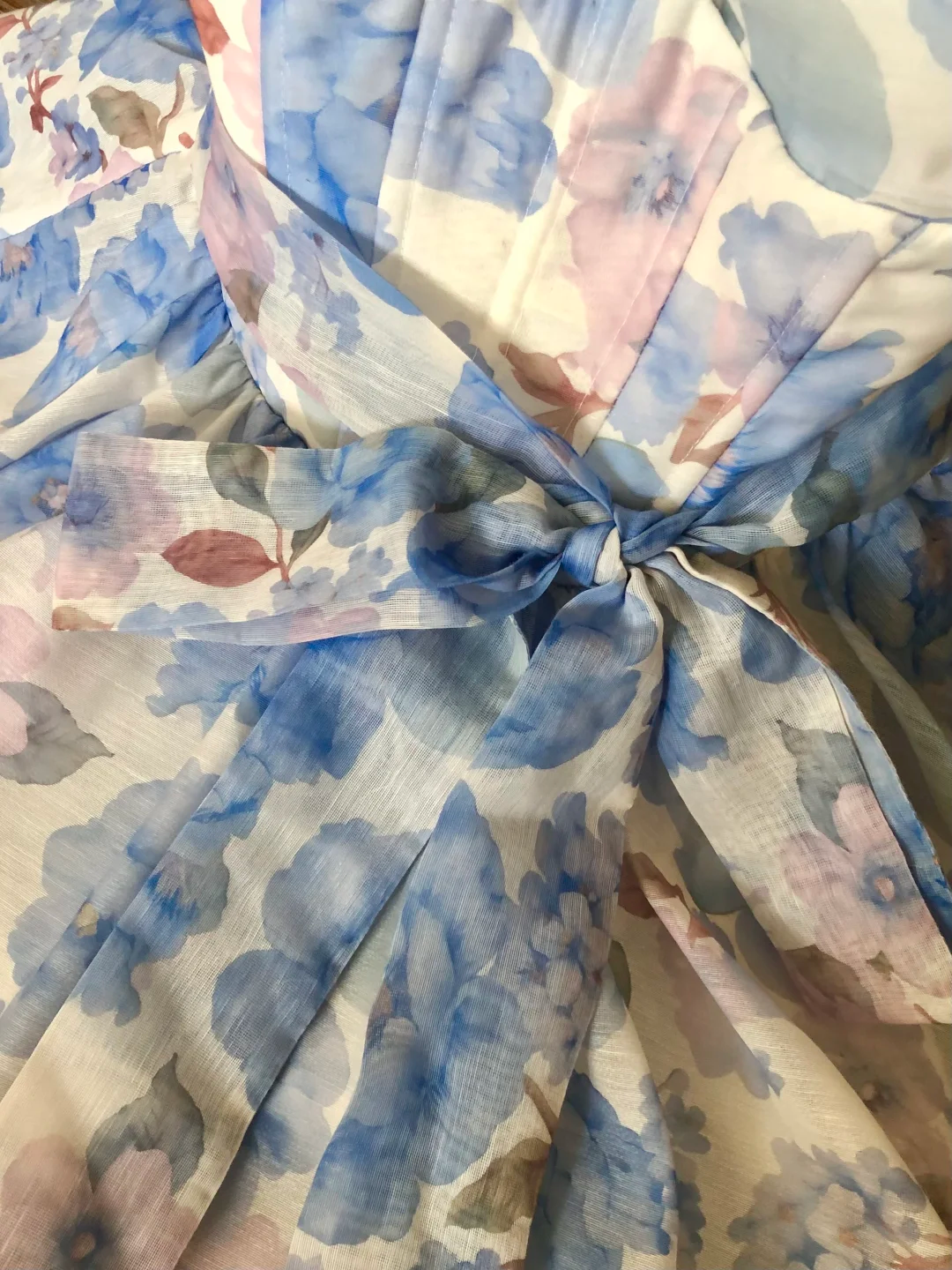 Blue Print Floral A Line Straps Chiffon Short Prom Dress Homecoming Dress DP5463
