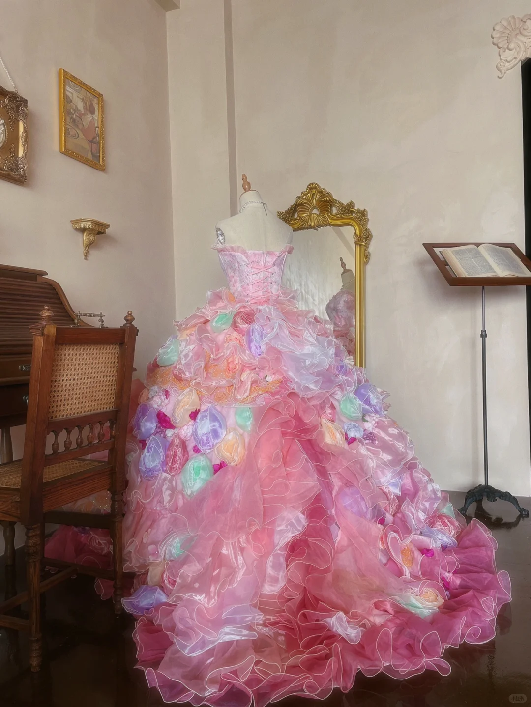 Dreamy Multi-color Ball Gown Floral Organza Prom Dress 16TH Birthday Dress DP5016