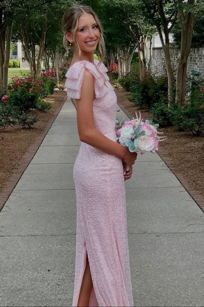 Square-Neck Straps Sleeveless Fully Sequined Beaded Tulle Mermaid Prom Dress DP7631