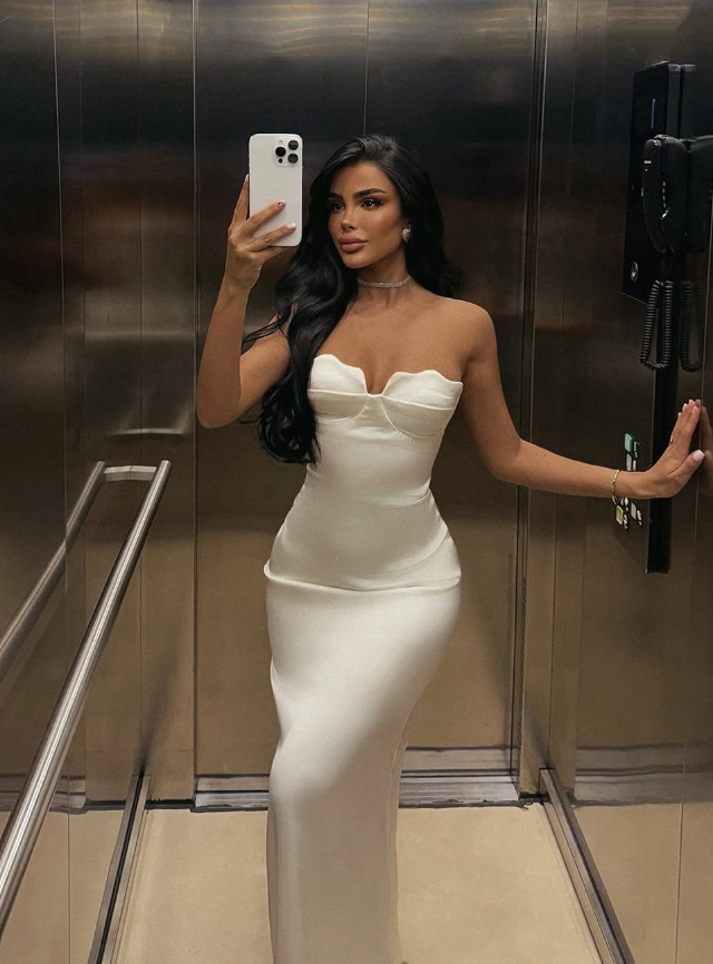 Burgundy Mermaid Strapless Satin Prom Dress Party Dress Wedding Guest Dress DP3490