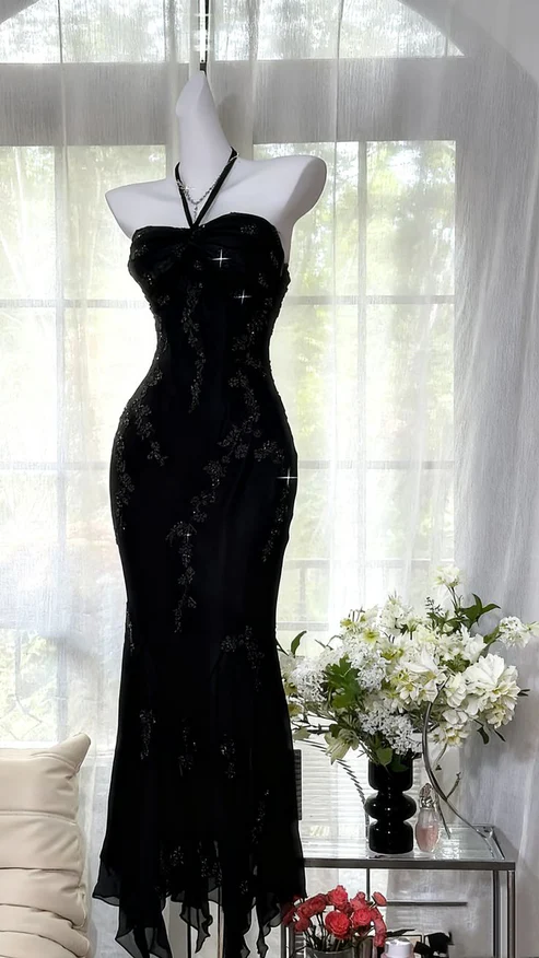 Sexy Halter Mermaid Beaded Long Prom Party Dress Evening Gown DP714
