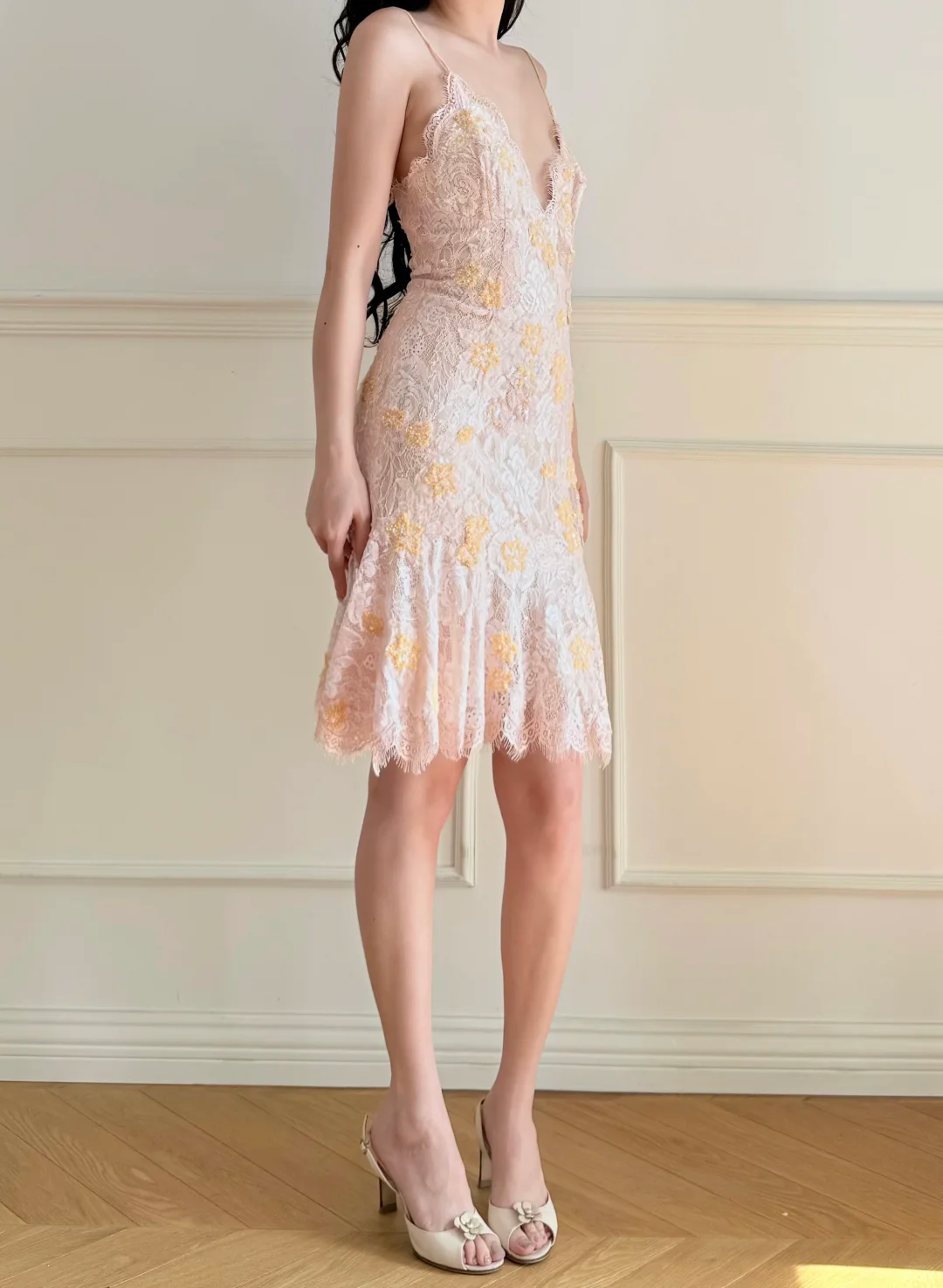 Exquisite Lace Mermaid Straps Short Prom Dress Homecoming Dress DP5433