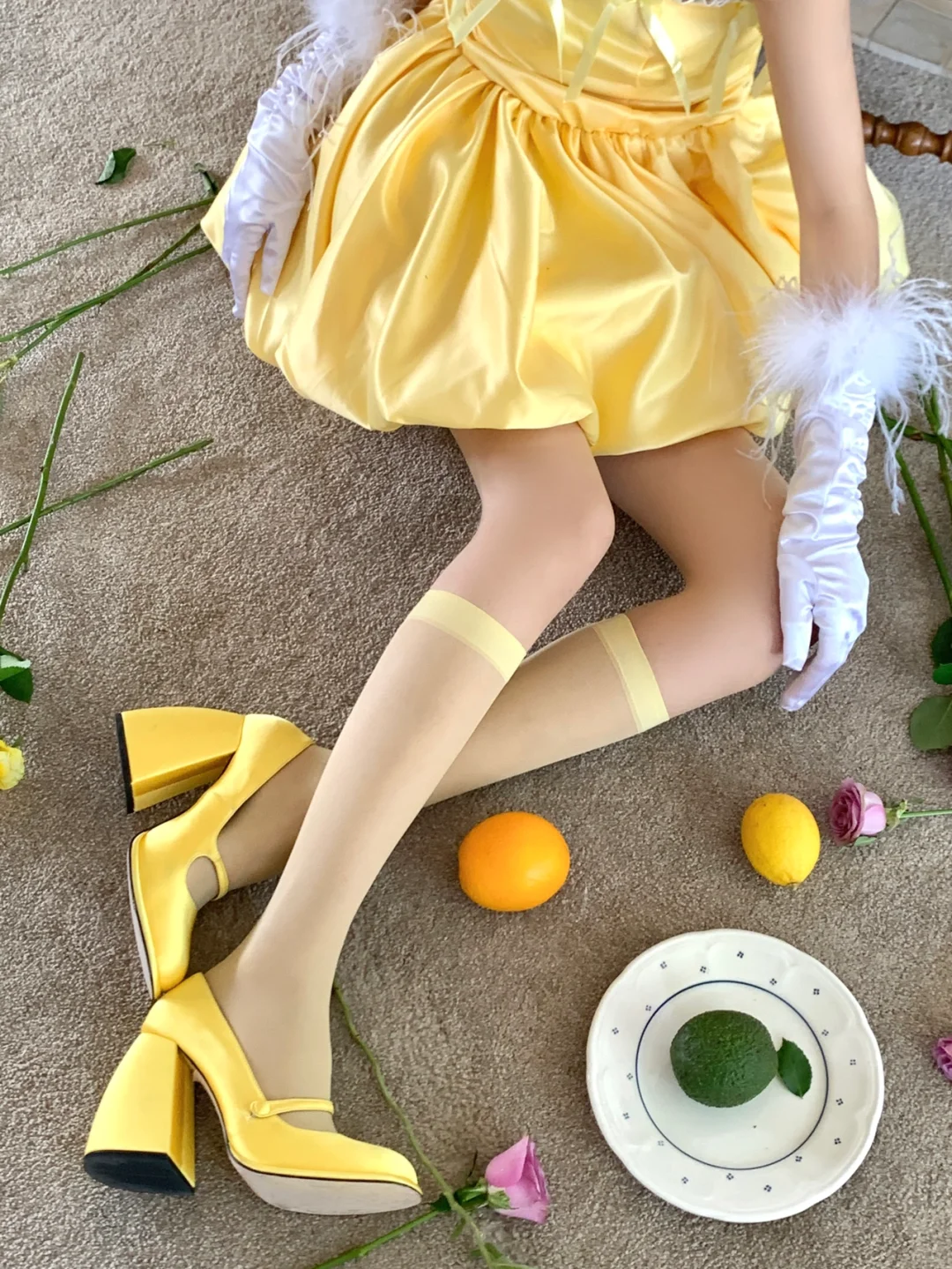 Cute A Line Strapless Yellow Satin Short Cocktail Dress Homecoming Dress with Bow DP2436