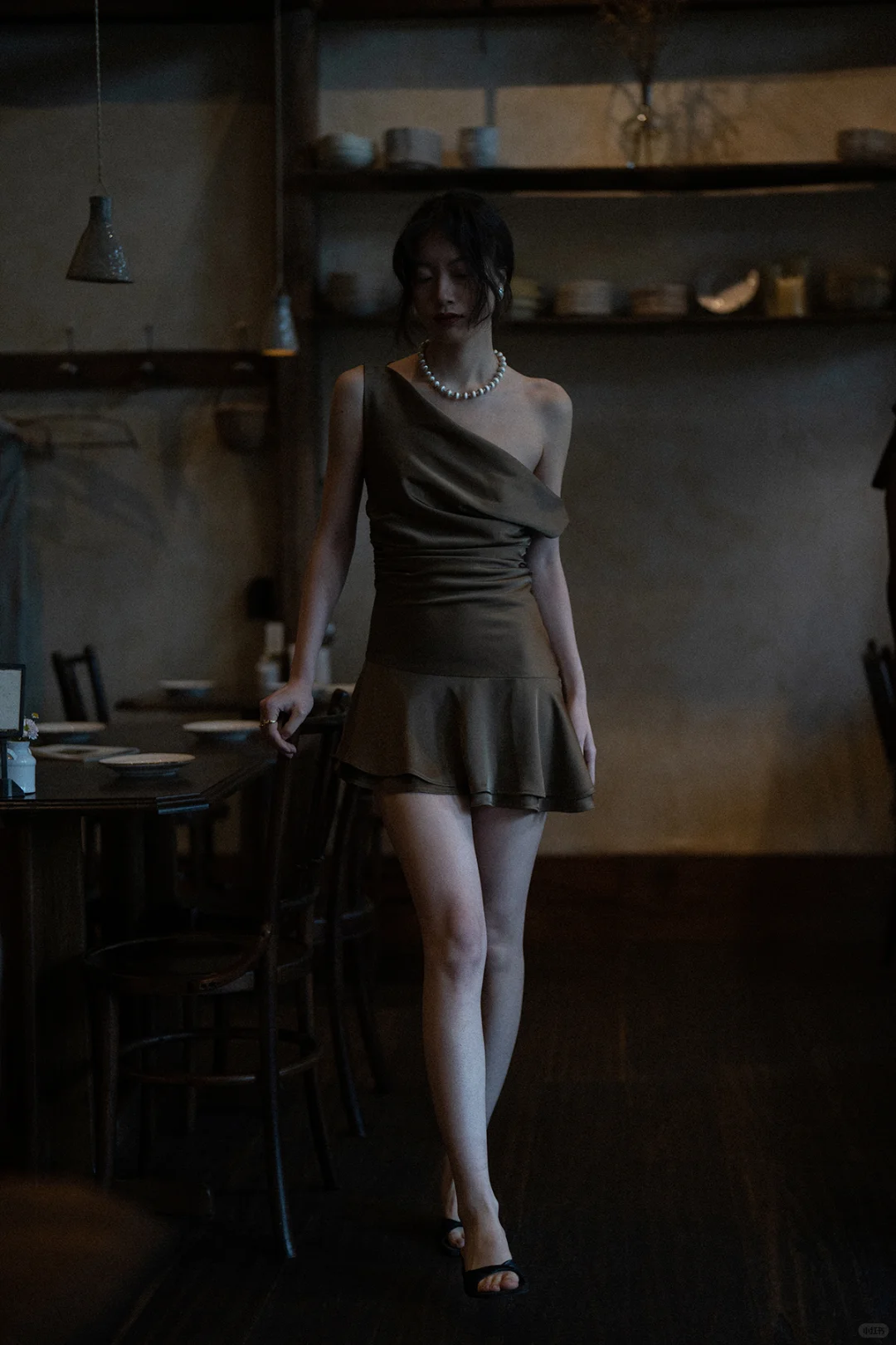 Simple Brown A Line Straps Satin Short Homecoming Dress Outfits DP4535