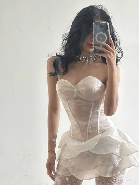 Cute A Line Sweetheart Neck Layered Sequin Short Homecoming Dress DP4395