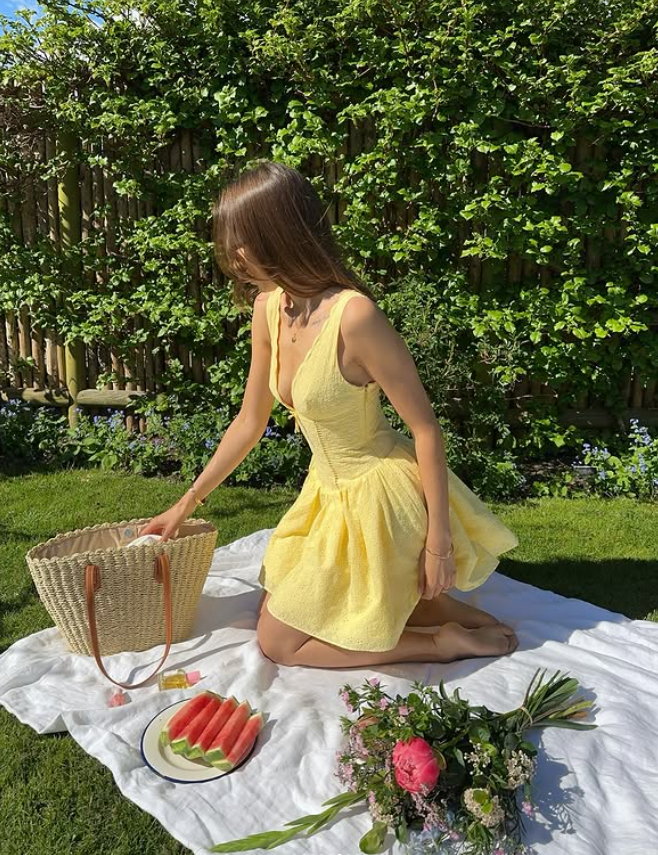 Cute Yellow A Line V Neck Satin Short Homecoming Dress Outfits DP6160