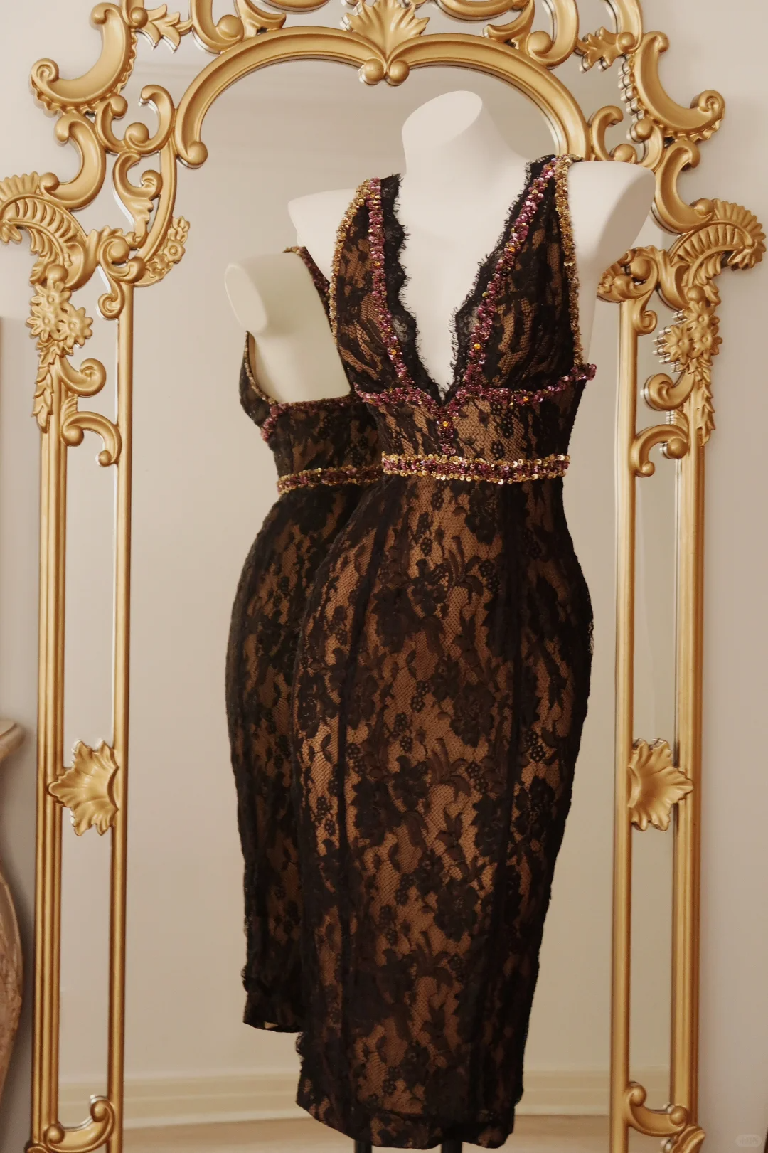 Vintage Black Lace Beaded Short Prom Dress Homecoming Dress DP5448