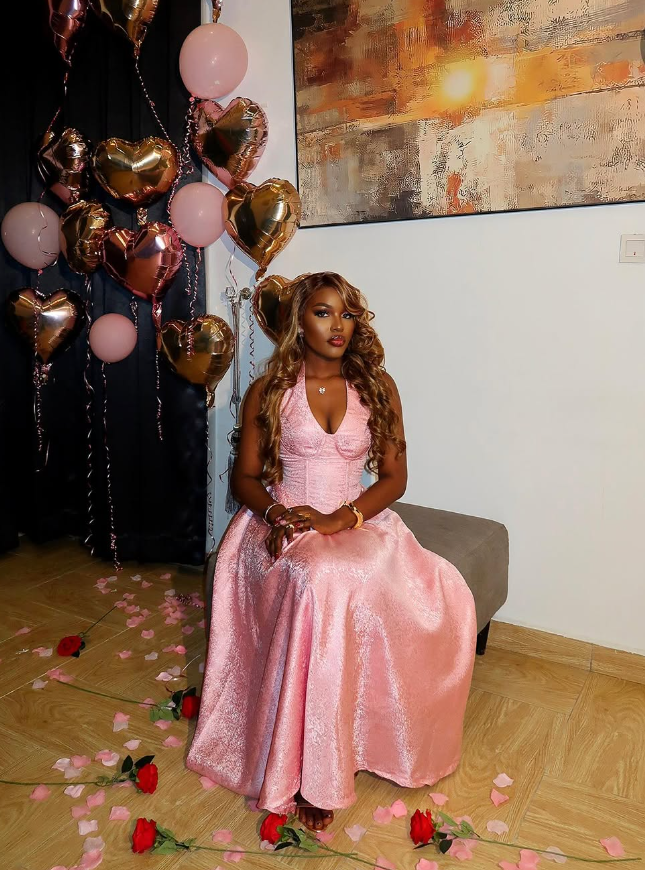 Cute A Line Halter V Neck Pink Satin Open Back Prom Dress Evening Dress DP1885