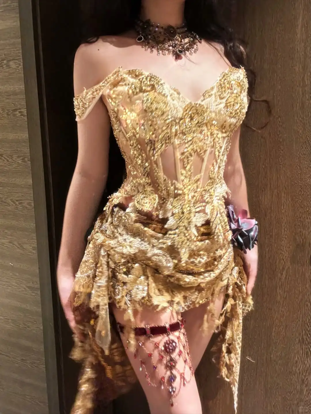 Golden A Line Straps Exquisite Sequin Short Homecoming Dress DP4582