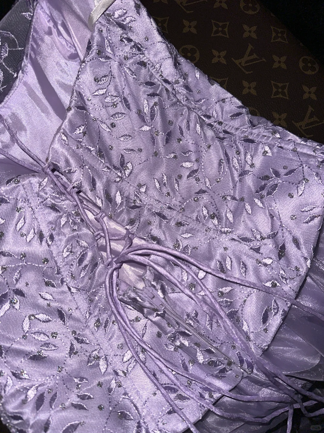 Romantic Purple A Line Spaghetti Strap Organza Satin Prom Dress 21th Birthday Dress DP3895
