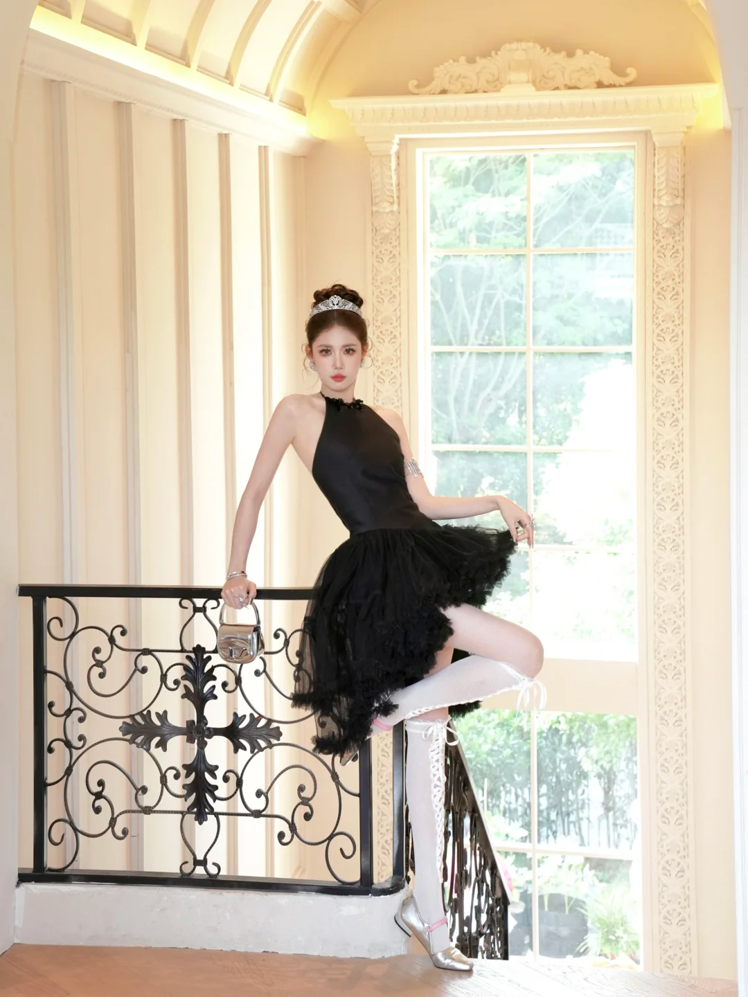 Sexy A Line Halter Black Sequin Tulle Satin Short Homecoming Dress Cocktail Dress DP2531