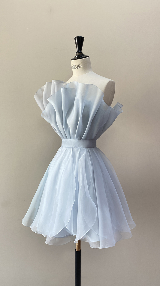 Unique Strapless Ruched Short Homecoming Party Dress DP468