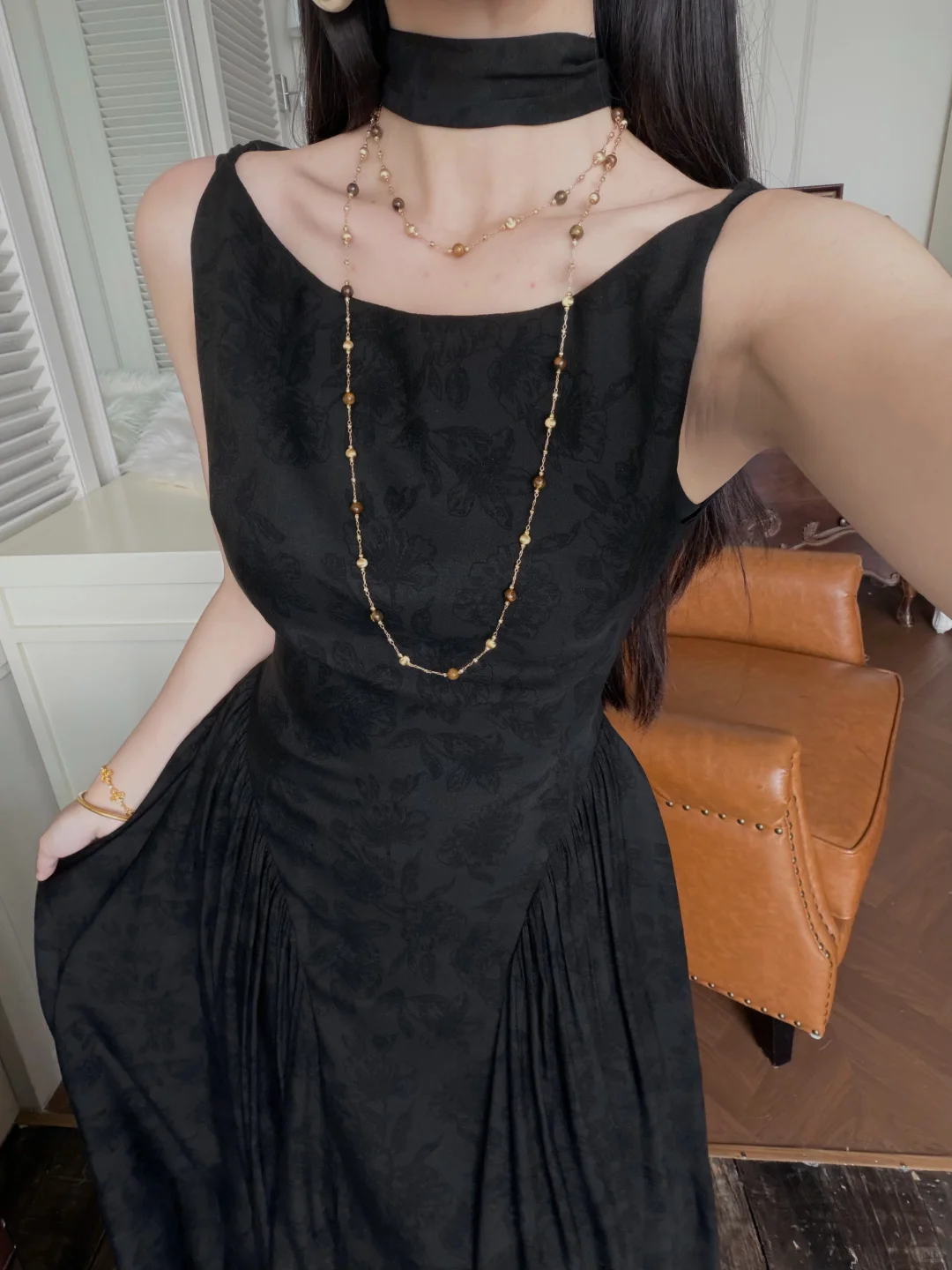 Classic Simple A Line Black Satin Long Prom Dress Evening Dress DP5647