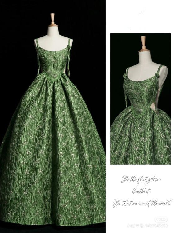 Beautiful Ball Gown Green Long Prom Dress DP336