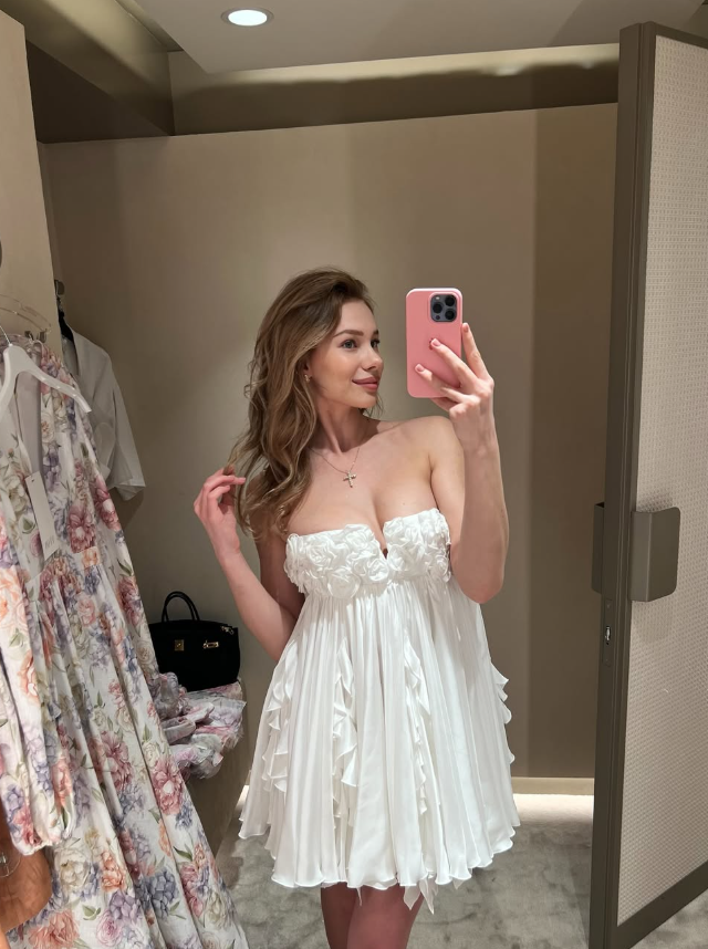 Cute White A Line Strapless Ruffle Chiffon Homecoming Dress Vacation Dress Outfits DP3492