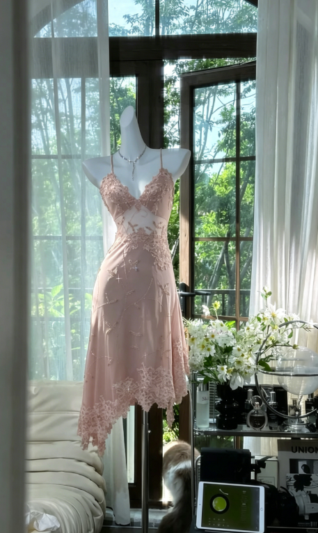Dreamy Green Appliques Beaded Cute Chiffon Homecoming Dress Date Dress Birthday Dress DP2947