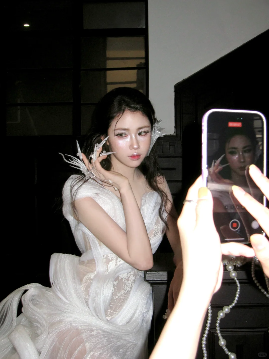 Charming A Line Off the Shoulder Layered White Tulle Prom Dress Evening Dress DP2658