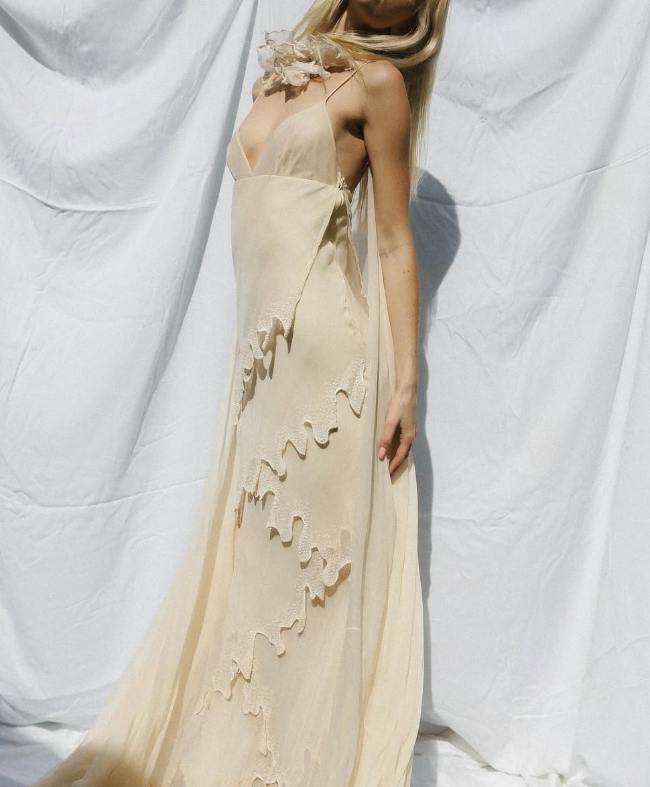 Stunning A Line Spaghetti Strap Tiered Beaded Chiffon Long Prom Dress Graduation Prom Dress DP2044