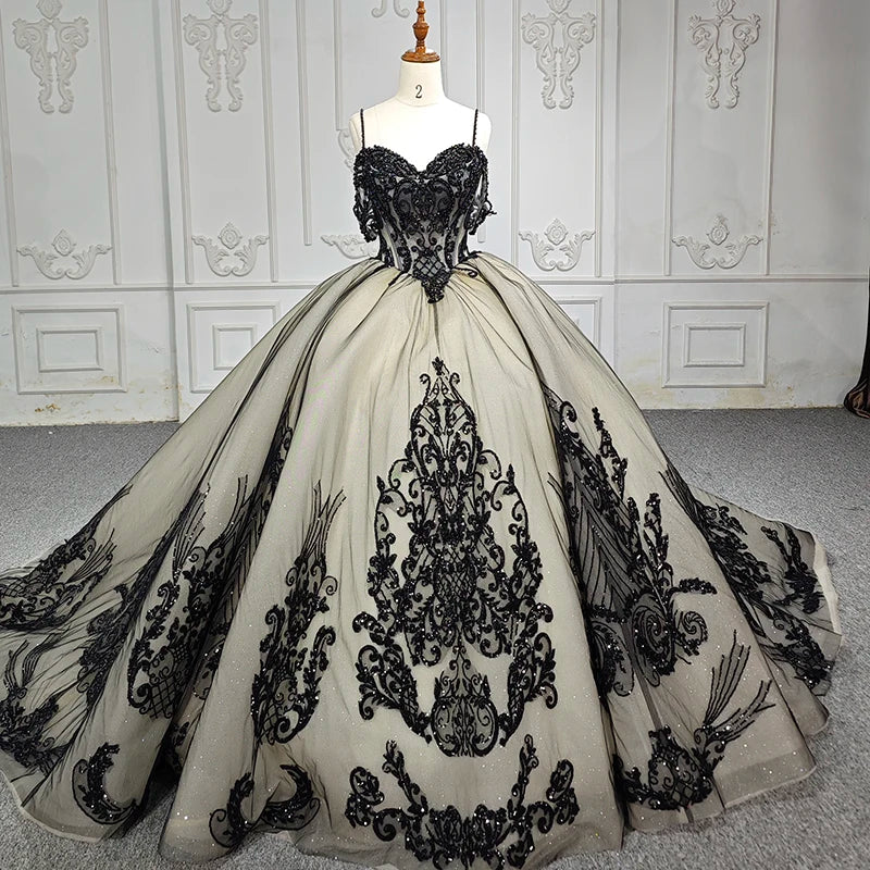 Off-the-shoulder Beading Appliques Tulle Prom Dresses Ball Gowns DP895