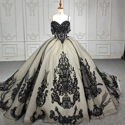 Off-the-shoulder Beading Appliques Tulle Prom Dresses Ball Gowns DP895